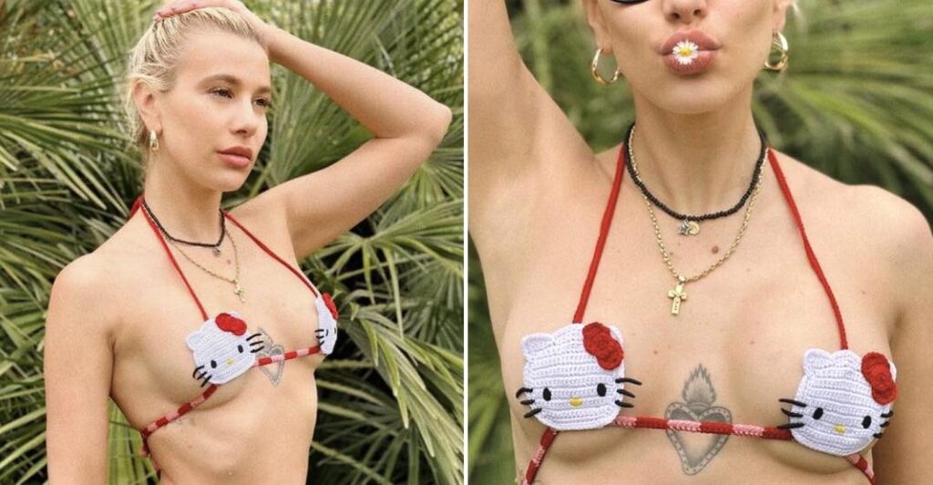 Clizia Incorvaia e il bikini di Hello Kitty