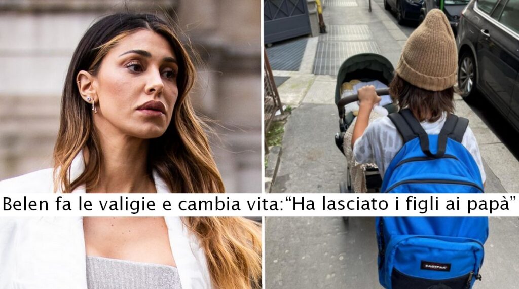 Belen fa le valigie e cambia vita, Ha lasciato i figli ai papà