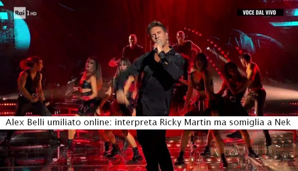 Alex Belli umiliato per l'imitazione di Ricky Martin